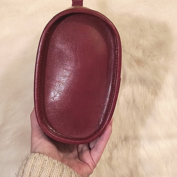 Brighton Vintage Corazon Mini Red Leather Heart Handbag - Heart Silver Handles - Picture 2 of 5